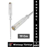 Premium Ergonomik Ev Atölye Tamirat Vidalama Düz Uçlu Kontrol Kalemi 19 cm