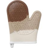 Premium Fırın Eldiveni, Isıya Dayanıklı Silikon, 250°C Koruma, Kaymaz Yüzeyli, Pamuk Astarlı, 28X18 Cm, Tekli (Kahverengi-Krem) - Çok Renkli - Standart
