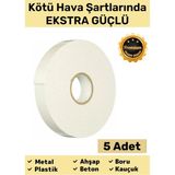 Premium Güç Kolay Uygulanır Uzun Ömürlü Kuvvetli Yapışkan Iz Bırakmaz 5 Adet Çift Taraflı Köpük Bant - Çift Yönlü