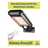 Premium Güneş Enerjili Led Bahçe Aydınlatması Kumandalı 3 Modlu Hareket Sensörlü Su Geçirmez Lamba