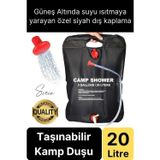 Premium Güneşte Isınabilen Taşınabilir Katlanabilen 20 Lt Kamp Duşu Seti Yıkanma Banyo Hortum Başlık