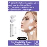 Premium Günlük Kullanım Suya Dayanıklı Ipli Yüz Kaş&göz Vücut Gıdı Gerdirme Bandı 3'lü Set 10 Adet