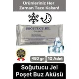 Premium Güvenli Dayanıklı Malzeme Seyahat Yolculuk Yiyecek Soğutucu Jel Poşet Buz Aküsü 480gr 10Adet