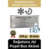 Premium Güvenli Malzeme Dayanıklı Seyahat Yolculuk Yiyecek Soğutucu Jel Poşet Buz Aküsü 260gr 10Adet
