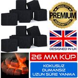 Premium Hindistan Cevizli Nagile Kömürü Uzun Süre Yanan Pratik Kömür 26MM 1kg