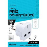 Premium Ingiliz Priz (Fiş) Çevirici Dönüştürücü Ingiliz Prizi Türk Prizine Çeviren Priz Dönüştürücü