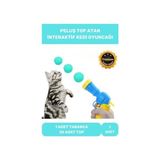 Premium Interaktif Kedi Oyuncağı Seti Evcil Hayvan Tabancalı Hareketli 30 Peluş Toplu Top Atan - Mavi - Sarı