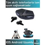 Premium iPhone 16 Tam Uyumlu LED Işıklı Gaming Kulak Içi Bluetooth Oyuncu Kulaklığı