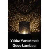 Premium Işık Yansıtmalı Yıldız Projeksiyon Gece Lambası Masa Üstü Pilli ve USB Tavan Duvar Ambiyans