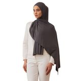Premium Jersey Şal | Esnek ve Yumuşak Jersey Kumaşıyla Gün Boyu Konfor Tesettür (Koyu Gri)