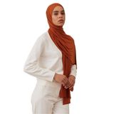 Premium Jersey Şal | Esnek ve Yumuşak Jersey Kumaşıyla Gün Boyu Konfor Tesettür (Yanık Turuncu)