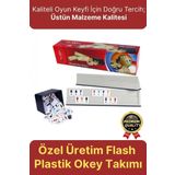 Premium Kaliteli Eğlence Hobi Çizilmeye Dayanıklı Silinebilir Büyük Boy Flash Plastik Okey Takımı