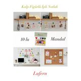 Premium Kalp Figürlü İpli Notluk 10Lu Mandal Fotoğraf Askısı Not Panosu Dekoru Hediyelik Oda İş Yeri