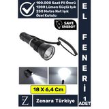 Premium Kamp Avcı Balıkçı Güvenlik Deprem Uzun Menzilli 1200 Lümen Güçlü Beyaz Işık Şarjlı El Feneri