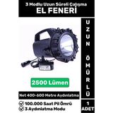 Premium Kamp Avcı Deprem 3 Aydınlatma Modlu Güçlü Beyaz Işık 2500 Lümen Güvenlik EL FENERİ