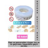 Premium Kapı Altı Pencere Rüzgar Toz Isı Böcek Haşere Önleyen Rüzgar Kesici Bant 3 Metre 10 Adet