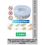 Premium Kapı Altı Pencere Rüzgar Toz Isı Böcek Haşere Önleyen Rüzgar Kesici Bant 3 Metre 2 Adet