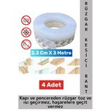 Premium Kapı Altı Pencere Rüzgar Toz Isı Böcek Haşere Önleyen Rüzgar Kesici Bant 3 Metre 4 Adet