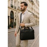 Premium Kapitone Desen 15" & 16"inç Laptop Notebook Tabletlere Uyumlu Evrak Dosya Bilgisayar Çantası - Siyah