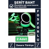 Premium Karanlıkta Işık Veren Suya Dayanıklı Ev Bahçe Merdiven Fosforlu Şerit Bant 4 Metre x 2 Adet