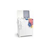 Premium Katlanabilir Tekerlekli Çamaşır Sepeti - 100 Litre Çift Bölmeli Çok Amaçlı Düzenleyici, Kapaklı ve Kirli Ayrıştırma Özellikli Banyo ve Ev Saklama Kutusu (Gri) - Option-1 - 0 Siyah