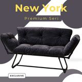 Premium Katlanır Yataklı Ikili Kanepe | Modern Mekanizmalı Çekyat | Şık ve Fonksiyonel - Füme