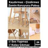 Premium Kaydırmaz Çizdirmez Mobilya Masa Sandalye Zemin Koruyucu Silikon Pabuç Ayak Kılıf 28 Adet
