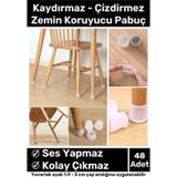 Premium Kaydırmaz Çizdirmez Mobilya Masa Sandalye Zemin Koruyucu Silikon Pabuç Ayak Kılıf 48 Adet