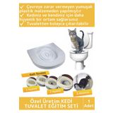 Premium Kedi Klozet Alıştırma Kapağı Kum Kabı Wc Yavru Yetişkin Kedi Hijyenik Tuvalet Eğitim Seti