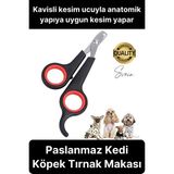 Premium Kedi Köpek Tırnak Makası Küçük Boy Evcil Hayvan Bakım Kaymaz Saplı Düzeltici Pençe - Siyah