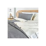 Premium Keten Gri-Krem Çift Taraflı Tek Kişilik Nevresim Takımı(Yedek Yastıklı) PRA-13572575-2935