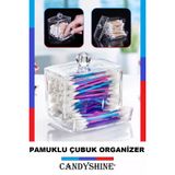 Premium Klasik Pamuklu Çubuk Organizer Modern Kozmetik Düzenleyici Şık Pamukluk Makyaj Organizer