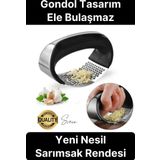 Premium Kolay Kullanımlı Yeni Nesil Sarımsak Rendesi Zencefil Öğütücü Ezici Paslanmaz Çelik Gondol