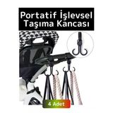 Premium Kompakt Poşet Taşıma Bisiklet Bebek Arabası Askısı Çok İşlevli Portatif Taşıma Kancası 4 Adt