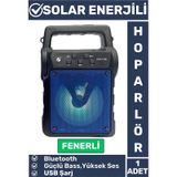 Premium Kompakt Yüksek Ses Güçlü Bass Fenerli Kamp Piknik Usb/solar Enerjili Bluetooth Hoparlör