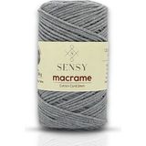 Premium Koton Pamuk Makrome İpi 2mm Cotton Zincir Makrome Çanta İpi Supla İpi Koton İp - Açık Gri