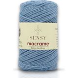 Premium Koton Pamuk Makrome İpi 2mm Cotton Zincir Makrome Çanta İpi Supla İpi Koton İp - Bebe Mavisi
