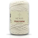 Premium Koton Pamuk Makrome İpi 2mm Cotton Zincir Makrome Çanta İpi Supla İpi Koton İp - Doğal Beyaz