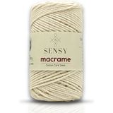 Premium Koton Pamuk Makrome İpi 2mm Cotton Zincir Makrome Çanta İpi Supla İpi Koton İp - Ekru