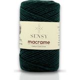 Premium Koton Pamuk Makrome İpi 2mm Cotton Zincir Makrome Çanta İpi Supla İpi Koton İp - Nefti Yeşil