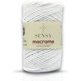 Premium Koton Pamuk Makrome İpi 2mm Cotton Zincir Makrome Çanta İpi Supla İpi Koton İp - Optik Beyaz