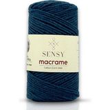 Premium Koton Pamuk Makrome İpi 2mm Cotton Zincir Makrome Çanta İpi Supla İpi Koton İp - Petrol Mavisi