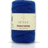 Premium Koton Pamuk Makrome İpi 2mm Cotton Zincir Makrome Çanta İpi Supla İpi Koton İp - Saks Mavisi