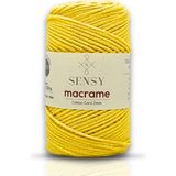 Premium Koton Pamuk Makrome İpi 2mm Cotton Zincir Makrome Çanta İpi Supla İpi Koton İp - Sarı