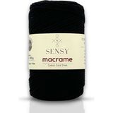 Premium Koton Pamuk Makrome İpi 2mm Cotton Zincir Makrome Çanta İpi Supla İpi Koton İp - Siyah