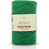 Premium Koton Pamuk Makrome İpi 2mm Cotton Zincir Makrome Çanta İpi Supla İpi Koton İp - Yeşil
