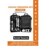 Premium Küçük Elektronik Tamirat Onarım Manyetik Uçlu Esnek Hassas Tornavida Seti 115 Parça