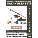 Premium Kullanıma Hazır Şık Taşıma Çantası Hediyeli Balıkçı Hobi Tam Takım Sazan Olta Seti 300 cm