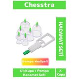 Premium Kupa Parmak Çekme Selülit Çatlak Giderici Vakumlu Masaj Aleti 6'lı Kupa + Pompa Hacamat Seti