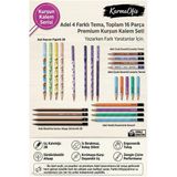 Premium Kurşun Kalem Seti 16 Parça 2B – Ergonomik, Dayanıklı, Silinebilir, Okul Ofis Çizim Kalemi